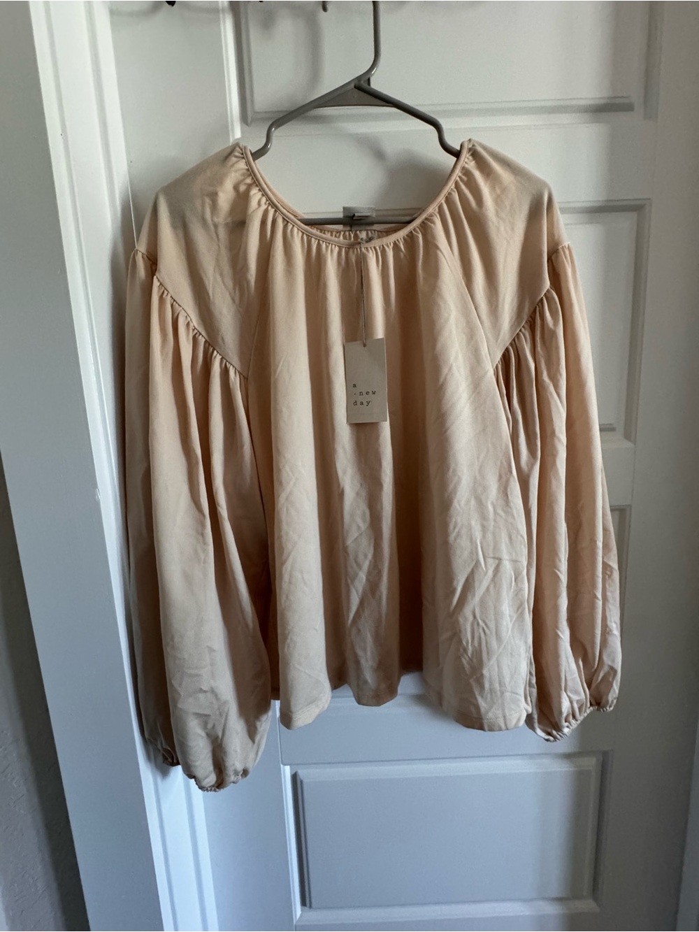 a new day Peasant Blouse in Beige